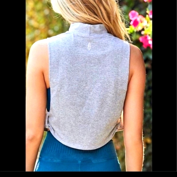 NWT Free People Bright Lights Heather Gray Crop Tank, Medium - Picture 3 of 8